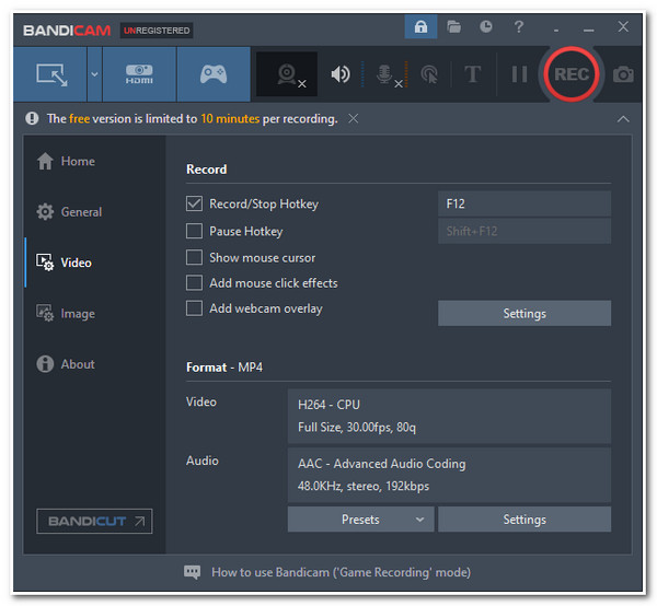 Recensione di iFun Screen Recorder Bandicam alternativo