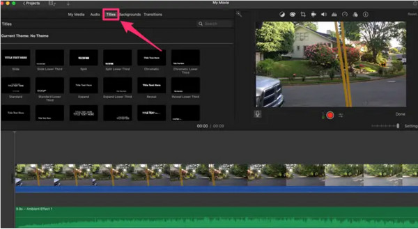 iMovie Mac 标题添加视频