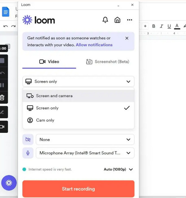 מקליט מסך נמוך של Loon