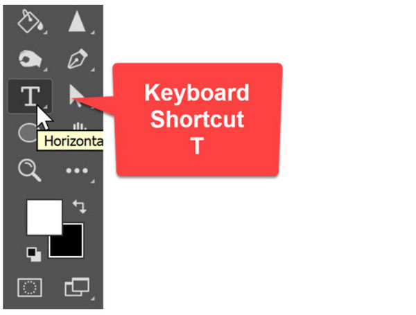 Photoshop horizontale tekst