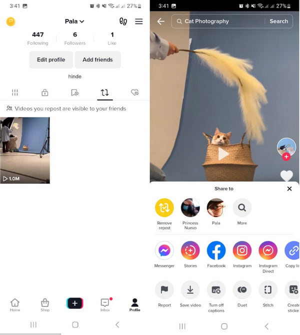 Eliminar reenvío de TikTok