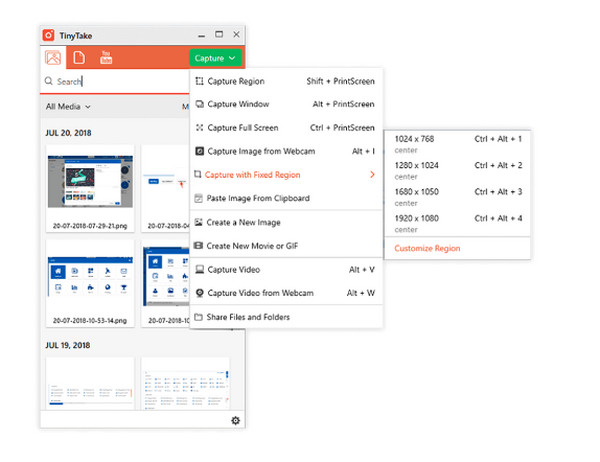 Tinytake Low End Screen Recorder