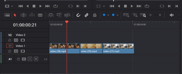 Video na vremenskoj liniji Davinci Resolve