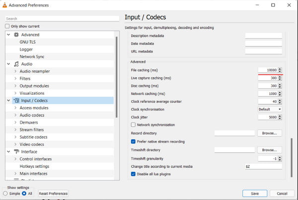 Netzwerk-Caching des VLC Media Players