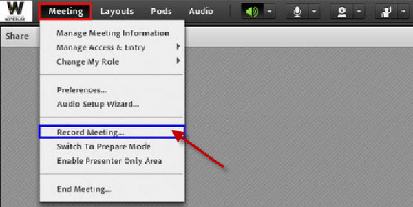 פגישת Adobe Record