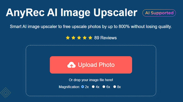 Mídia de upscaler de imagem AnyRec AI