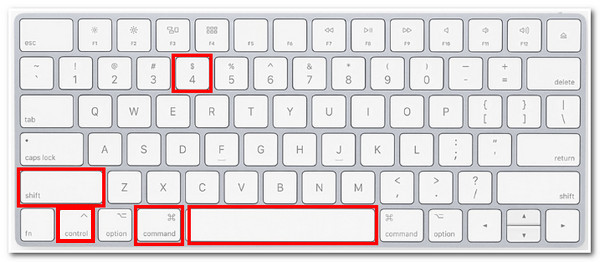 פקודה Ctrl Shift 4 מקש הרווח