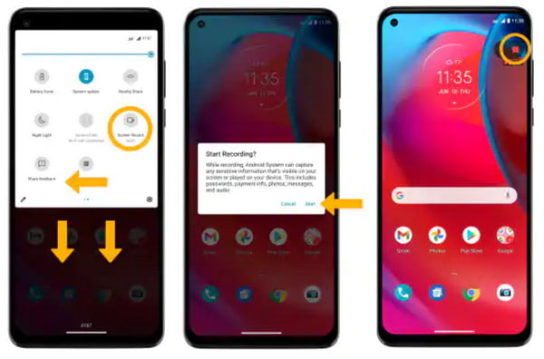 הקלטת מסך של מוטורולה Huawei
