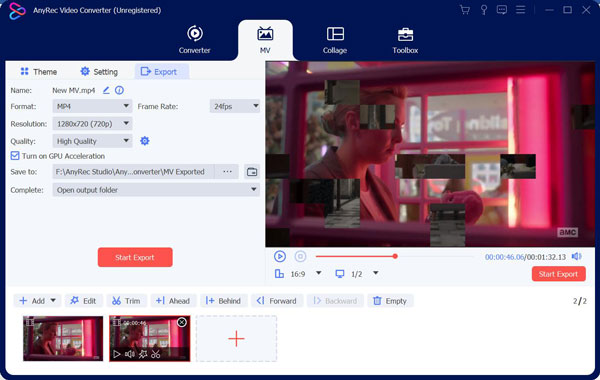Videoyu Dışa Aktarmayı Başlat