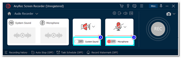 Schalten Sie das Systemmikrofon oder beides ein