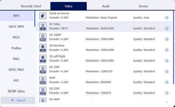 AnyRec Format tilpasset profil