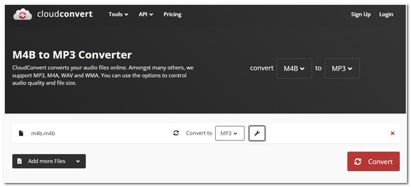 CloudConvert Gratis M4B Converter