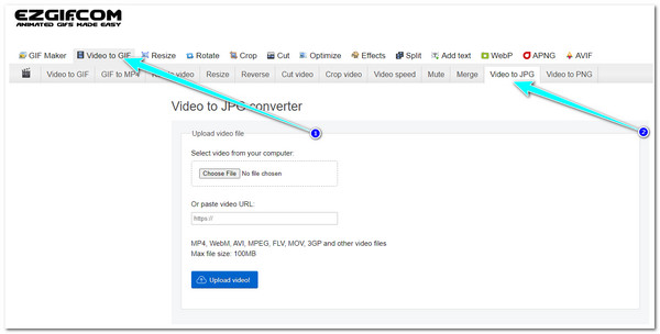 EZGIF Hozzáférés az EZGIF-hez adn Válassza a Videót PNG-videóról JPG-re
