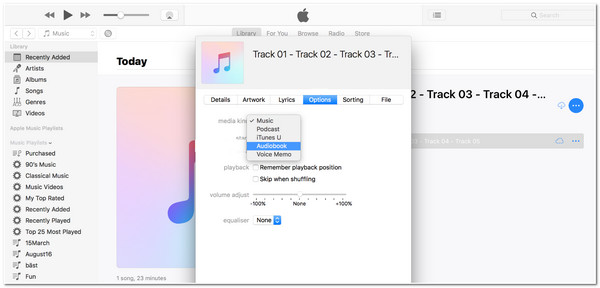 iTunes Percuma Penukaran M4B