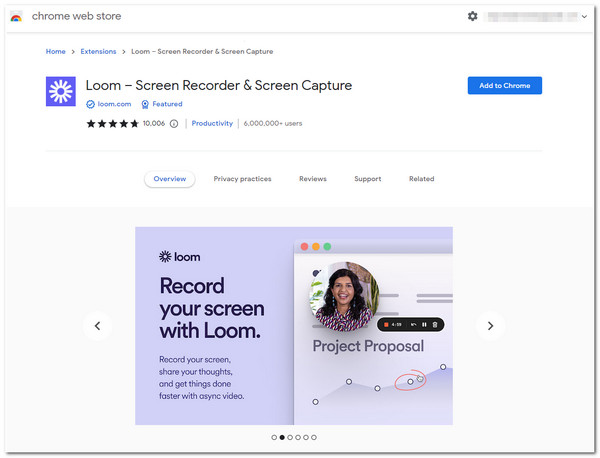 Επέκταση Loom Screen Recorder για Chrome