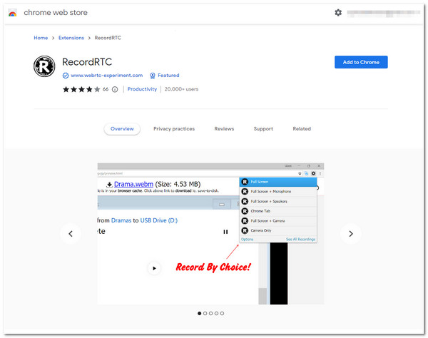 RecordRTC Screen Recorder Extension for Chrome