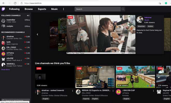 האתר הרשמי של Twitch
