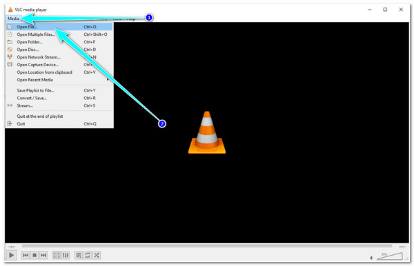 استيراد VLC وتشغيل ملف WEBM