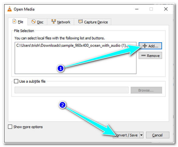 VLC importeer M2TS-bestand