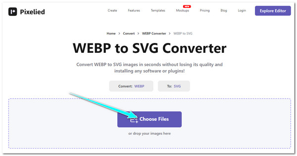 Access Pixelied WEBP to SVG on Browser