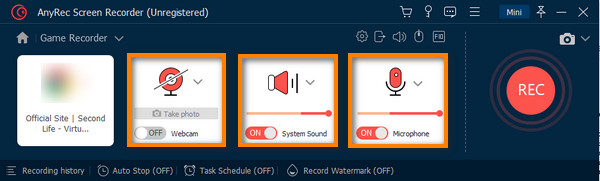 AnyRec 활성화 옵션