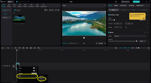 PC'de CapCut Ters Video