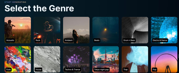 Pilih Genre dalam Soundraw