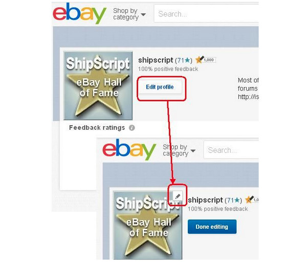 eBay Edit Profile