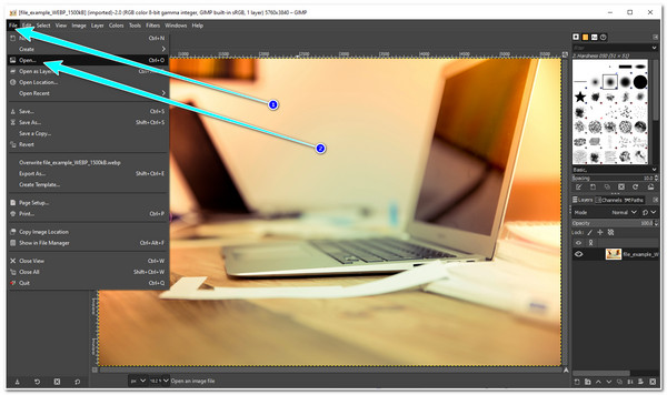 GIMP Importera WEBP-fil