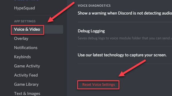 Redefinir configurações de voz