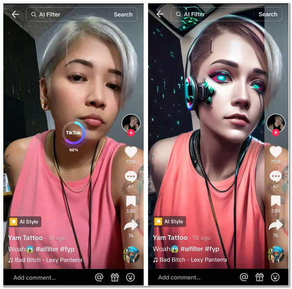 热门标签 TikTok AIFilter