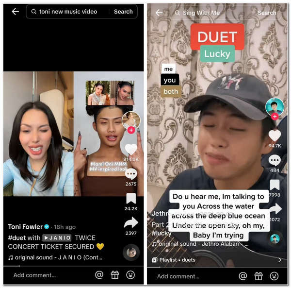 热门标签 TikTok Duet
