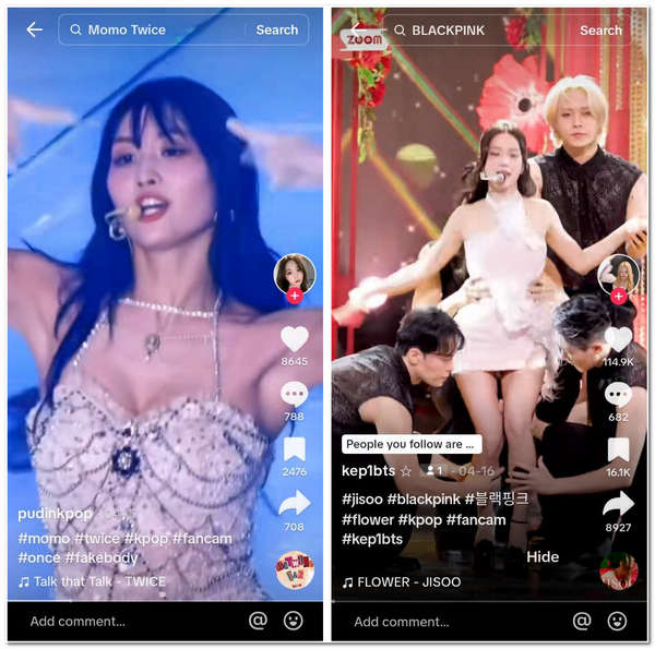 トレンドのハッシュタグ TikTok FanCam Kpop