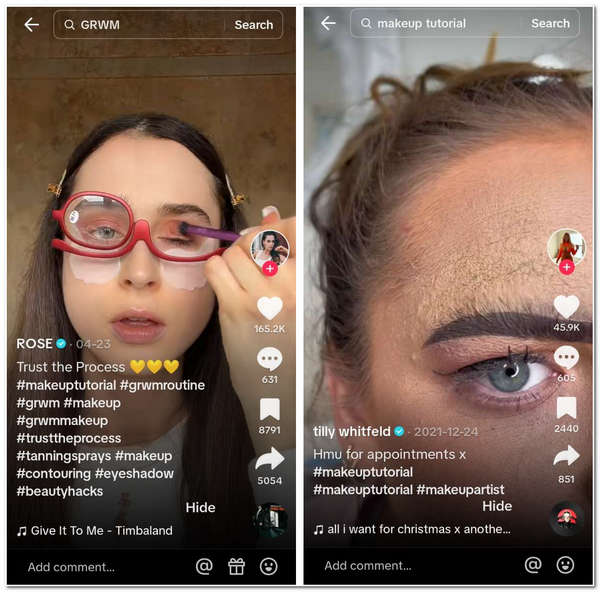 热门标签 TikTok 化妆教程
