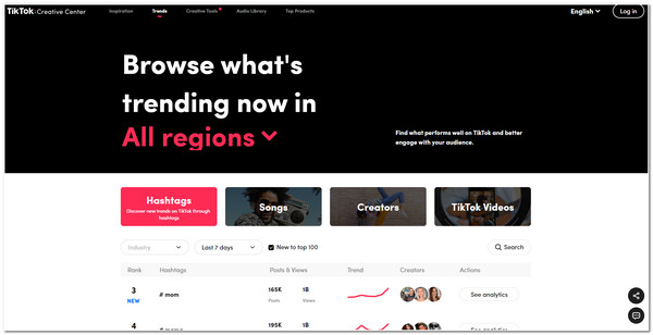 Trendande Hashtag på TikTok Använd Trend Populär sida