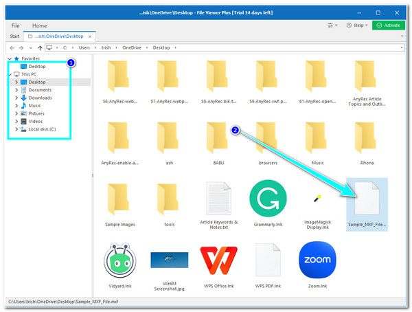 Pristupite MXF datoteci i pregledajte je