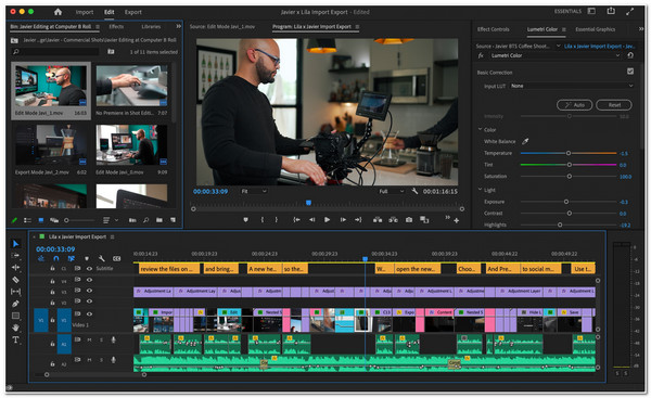 Adobe Premiere Pro 2023 -käyttöliittymä