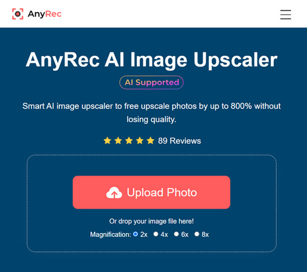 Upscaler de imagem AnyRec AI