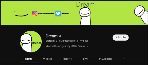 Dream Minecraft YouTuber