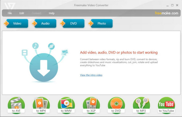 Giao diện chuyển đổi video Freemake