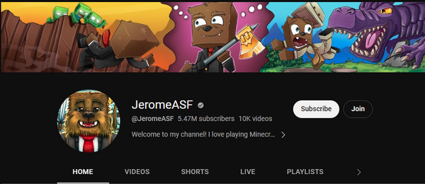 Jerome ASF YouTuber Minecraft