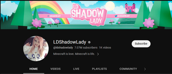 iShadowlady ماين كرافت يوتيوبر