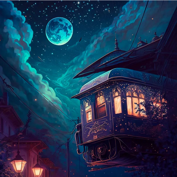 Lua sob uma noite