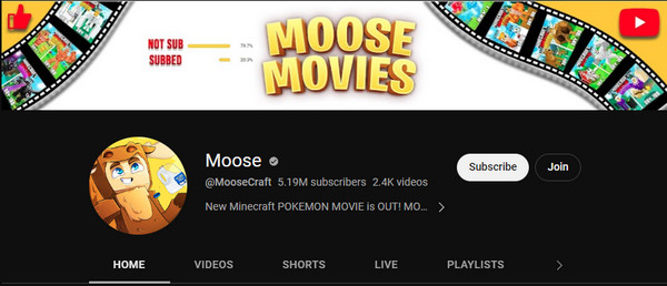 Moosecraft Minecraft YouTuber
