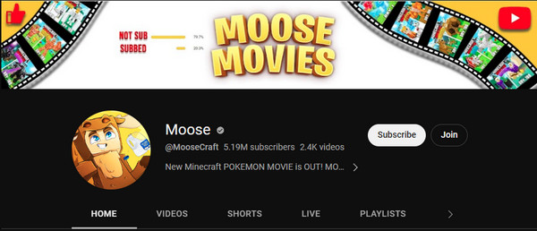 YouTuber di Moosecraft Minecraft