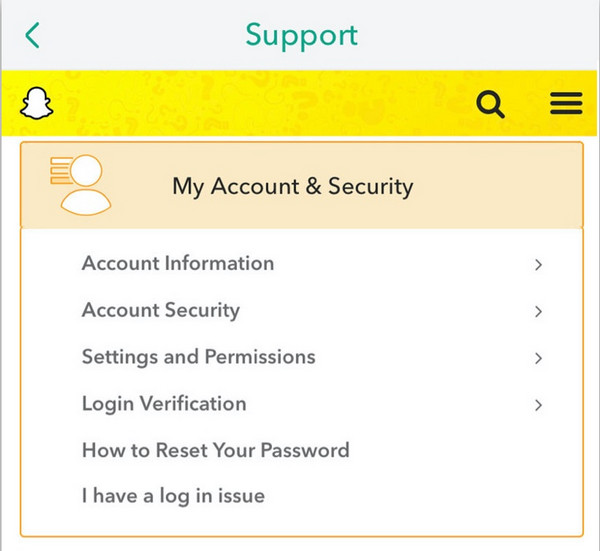 Sicurezza dell'account Snapchat