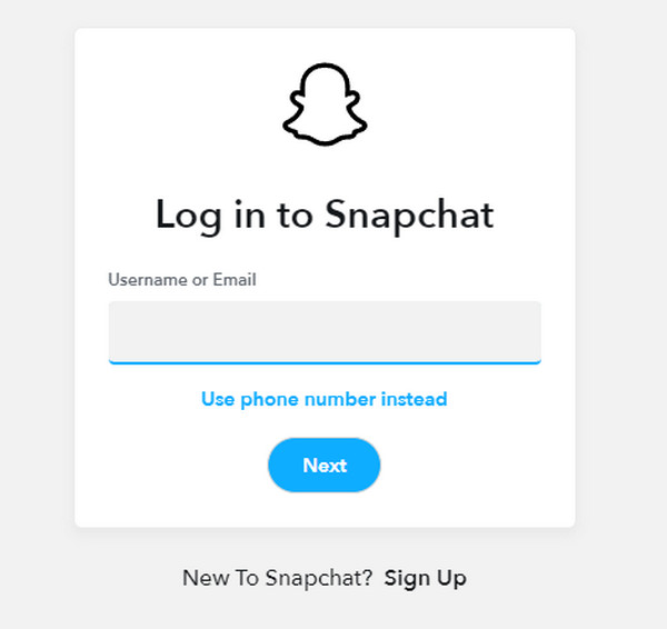 Nome de usuário de login do Snapchat