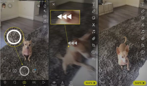 Snapchat video terugspoelen