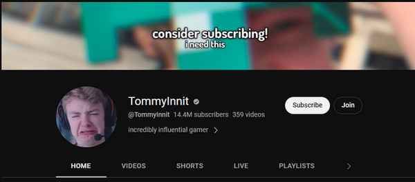 YouTuber Tommyinnit Minecraft