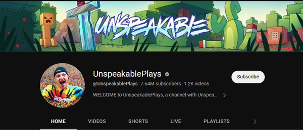 Unspeakableplays Minecraft YouTuber